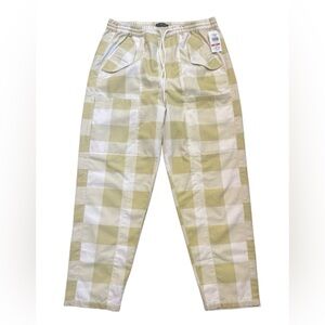 Women’s Obey Provence Checkered Plaid Wide Leg Pant size medium